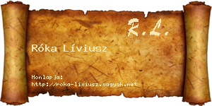 Róka Líviusz névjegykártya